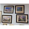 Image 1 : 4-Kincaid Style Framed Wall Art Artist Signed - 4 X $
