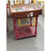 Image 2 : Side Table Showcase w/Asst. Vintage Paperweights, Card Games, Matchboxes,
