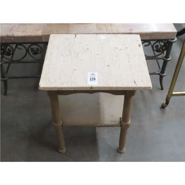 Stone Top Small End Table