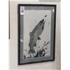 Image 1 : Framed Sketch of Fish Catching Firefly