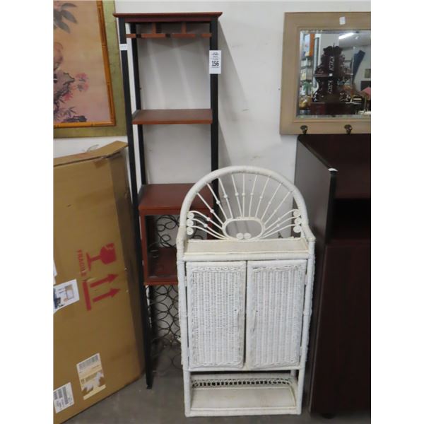 Wood/Metal Slimline Wine Rack Display Shelf w/Stem Rack