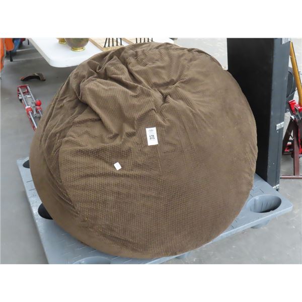 Dark Brown Bean Bag Chair That Turns Into a Twin Bed Inside It