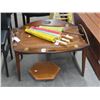 Image 1 : Mahogany Drop Leaf Butlers Coffee Table, Rolling Stand
