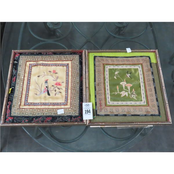 Framed Oriental Bird Tapestries - 2