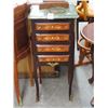 Image 1 : Small Burl Cast Trim 4 Drawer Jewelry Cabinet w/Granite Top