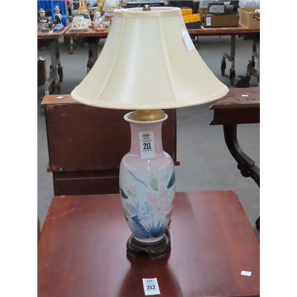 Pink Floral Oriental Lamp