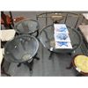 Image 1 : Iron/Marble Base Round Glasstop Coffe/End Table Set
