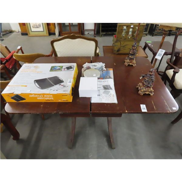 Mahogany Double Pedestal Drop Leaf Table