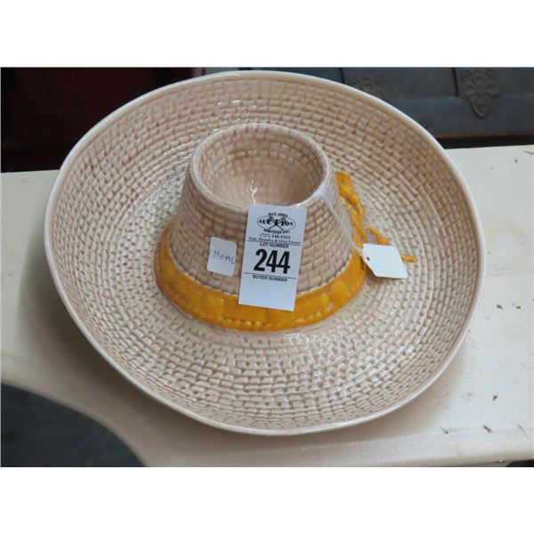 Porcelain Bowl Half Moon Hall Table