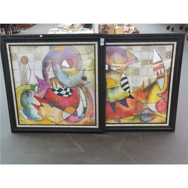 Contemporary Abstract Wall Art - Set of 2 -  40  X  40
