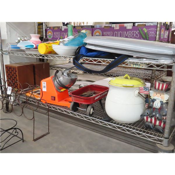 Ice Shaver, Laundry Bag, Stereo Speakers, Radio Flyer Mini Wagon, Vtg. Pot,