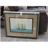 Image 1 : US Frigate Constitution Old Iron Sign Framed Wall Art - 24  X  30