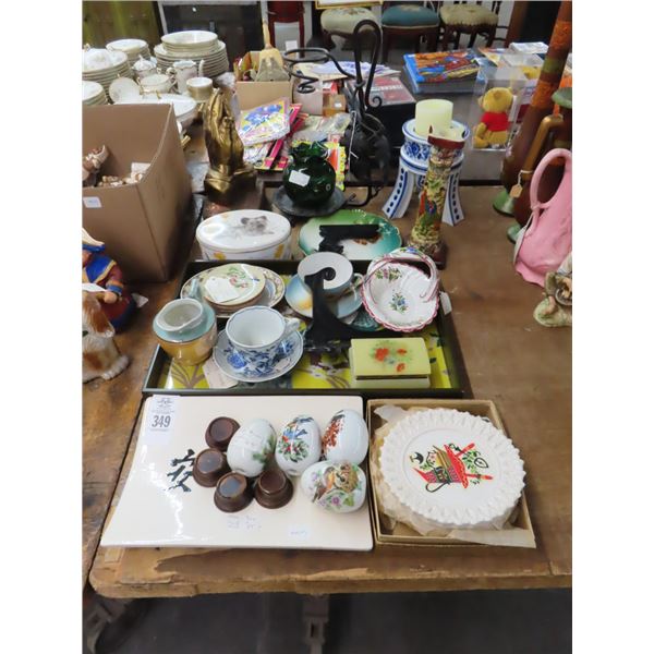 Asst. China, Eggs, Dishes, Oriental Décor