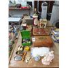 Image 1 : Mini Slide Projector w/Slides, Storage Box, Tins, Figurines, Vintage Flint Lighters