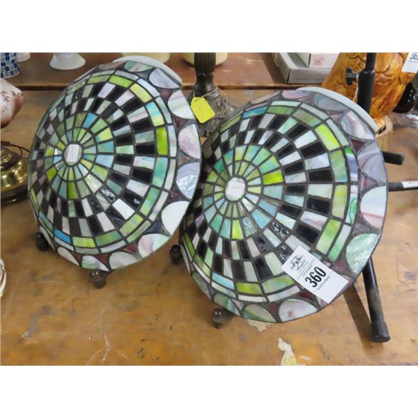 Tiffany Reverse Lighted Lamp - Pair