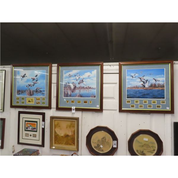 David Maass Mid Day Flight, Duck Wall Art Stamped 3, Late Comers