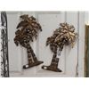 Image 1 : Metal Palm Tree Wall Décor - Pair