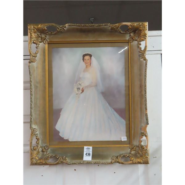 Ornately Framed Happy Bride Wall Art