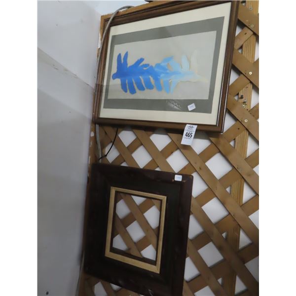 Framed Abstract Watercolor, Ornate Frame