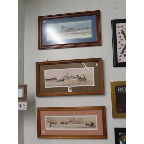 Framed Equestrian Country Scene Wall Art - Artist Signed - 3