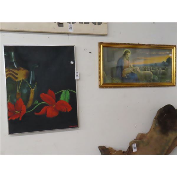 Framed Flora Still Life, Religious Art - 2