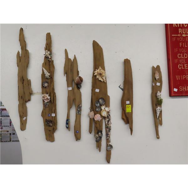 Decorative Driftwood w/Sea Shells - Set of 6
