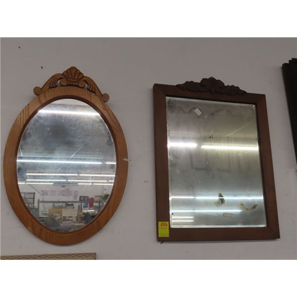 Wood Framed Wall Mirrors - 2 - No Shipping