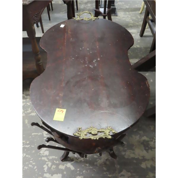 Antique Mahogany Iron Trim Tray Style Table