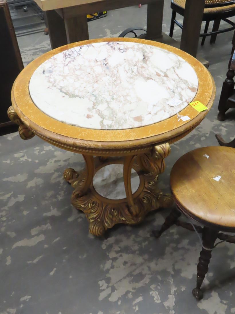 Provincial Round Marble Inset Table
