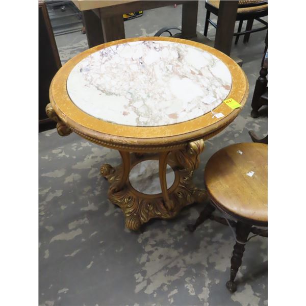 Provincial Round Marble Inset Table
