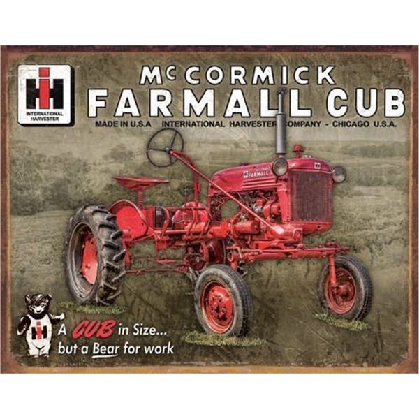 Farmall Cub 12.5in x 16in Tin Sign