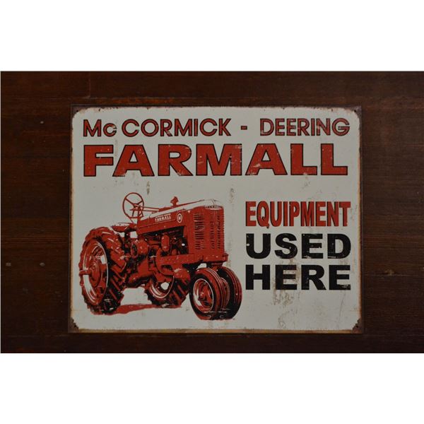 McCormick Deering Farmall 12.5in x 16in Tin Sign