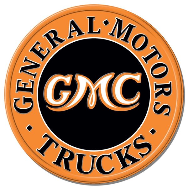 GMC Trucks Round **FULLY EMBOSSED STEEL**