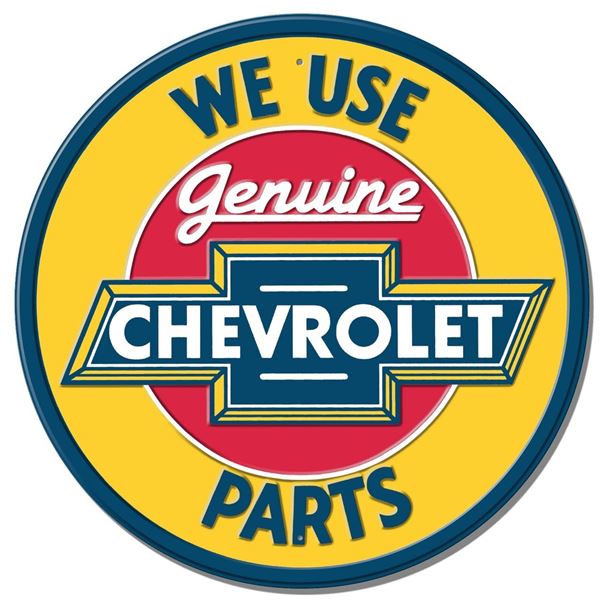Chevy Round Genuine Parts **FULLY EMBOSSED STEEL**