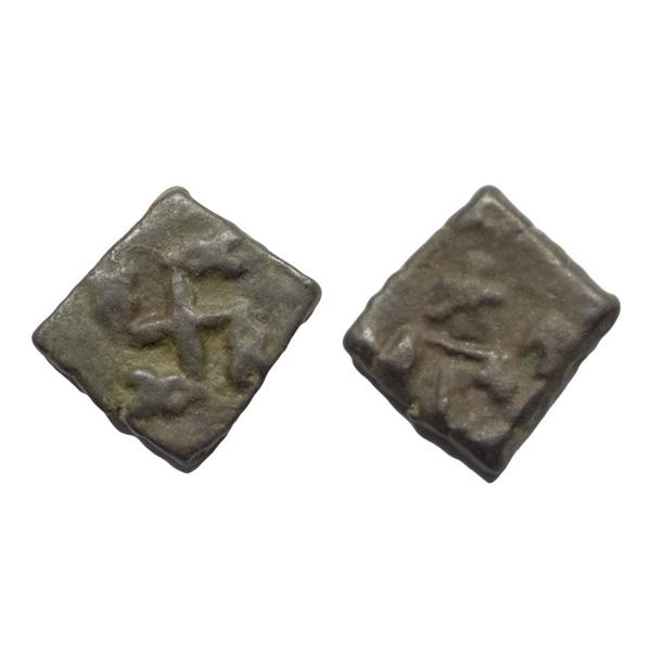 Ancient, Saurashtra Janapada, (75-50 BC), Uninscribed die-struck Copper Unit