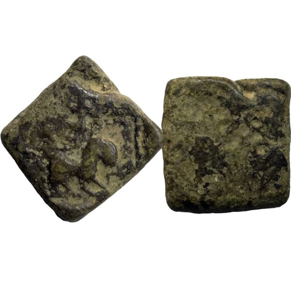 Ancient, Satavahana Dynasty, Satakarni I (100 BC), Square Lead Unit, 7.78 gms