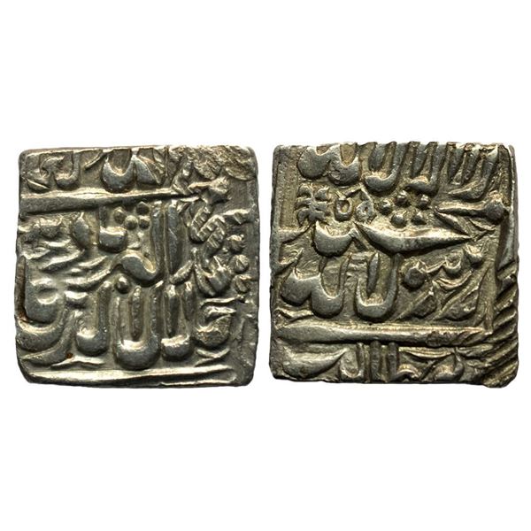 Mughal, Akbar (1556-1605 AD), silver square rupee, Bang mint, , KM A86.1, 11.20g