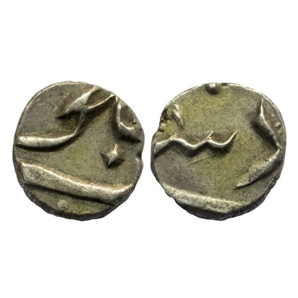 East India Company, Bombay Presidency, INO Shah Alam II (AH 1174-1221, 1759-1806 AD),  Silver 1/8 Ru
