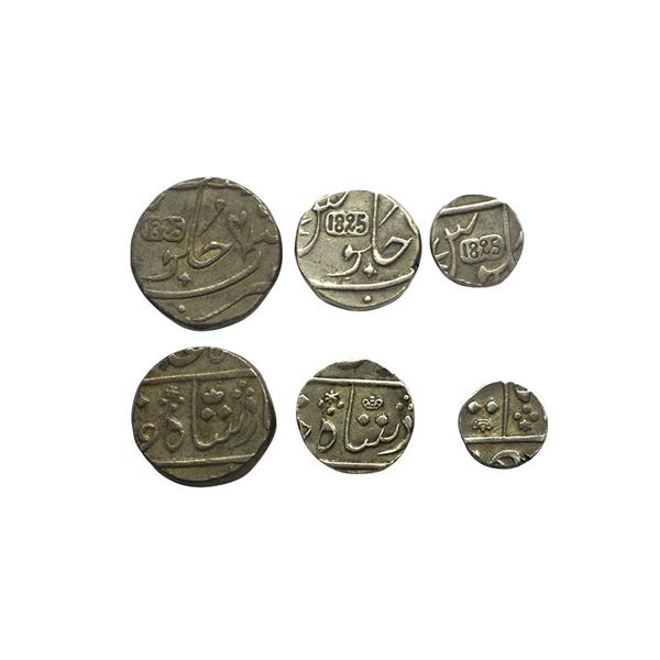 East India Company, Bombay Presidency, INO Shah Alam II (AH 1174-1221, 1759-1806 AD), Set of 3 Coins