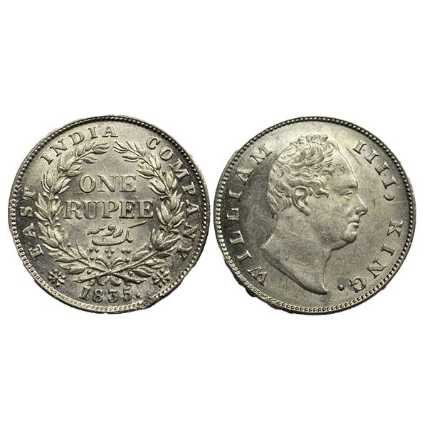 British India, King William IIII, Silver Rupee, 1835, â€˜Fâ€™ Rai