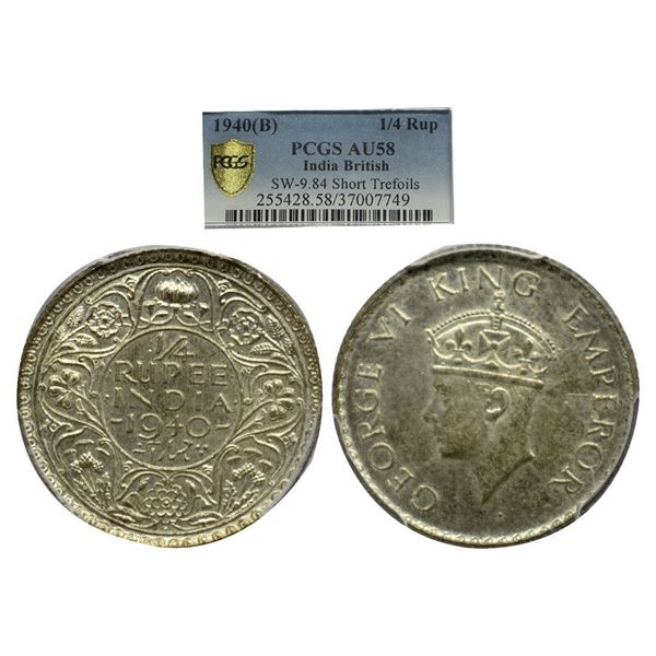 British India, George VI King, Half Silver Â¼  Rupee