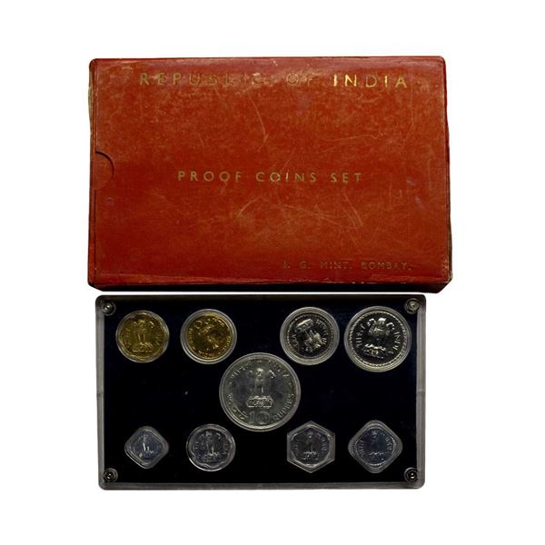 Republic India, 1970, Proof Set, Food For All, Set of 9 Coins