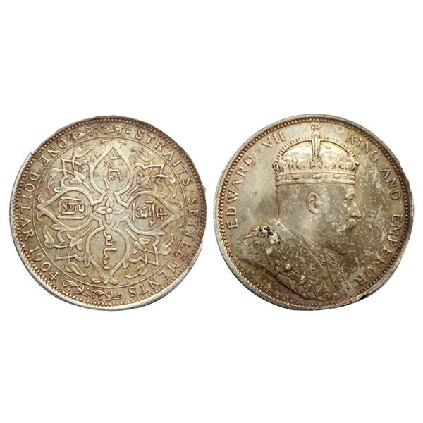 Malaysia, Straits Settlements, Edward VII (1901-1910 AD), Silver (.900), One Dollar, 26.93 gms
