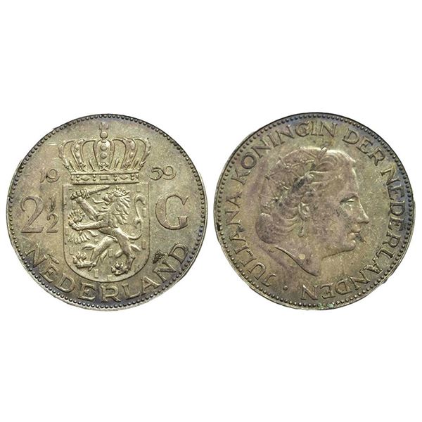 Netherlands, Queen Wilhelmina (1890-1948), Silver 2Â½ Gulden, 15.00 gms