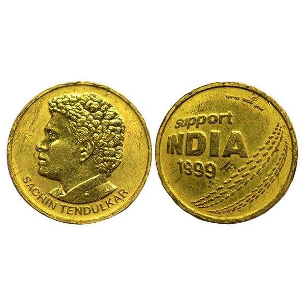 Fantasy Token, 1999, Gold, Sachin Tendulkar, 7.77grams, very fine.