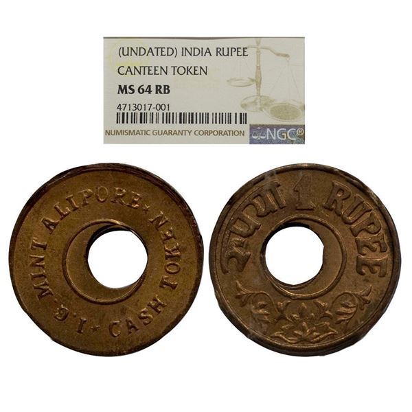 Tokens, Canteen Token/ Cash Token of Alipore MInt, Value of 1 Rupee