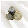 Image 3 : 18k Rose Gold Tahitian Pearl & Rutilated Quartz Large High Profile Cocktail Ring