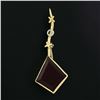 Image 2 : Solid 14k Yellow & White Gold Large Lozenge Bezel Set Garnet XOX Kite Pin Brooch