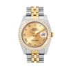 Image 1 : Rolex 36MM Factory Champagne Arabic Dial Diamond Bezel Datejust With Hidden Clas