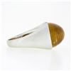 Image 5 : 18K Gold Oval Half Bezel Rutilated Quartz Solitaire Brushed Finish Cocktail Ring
